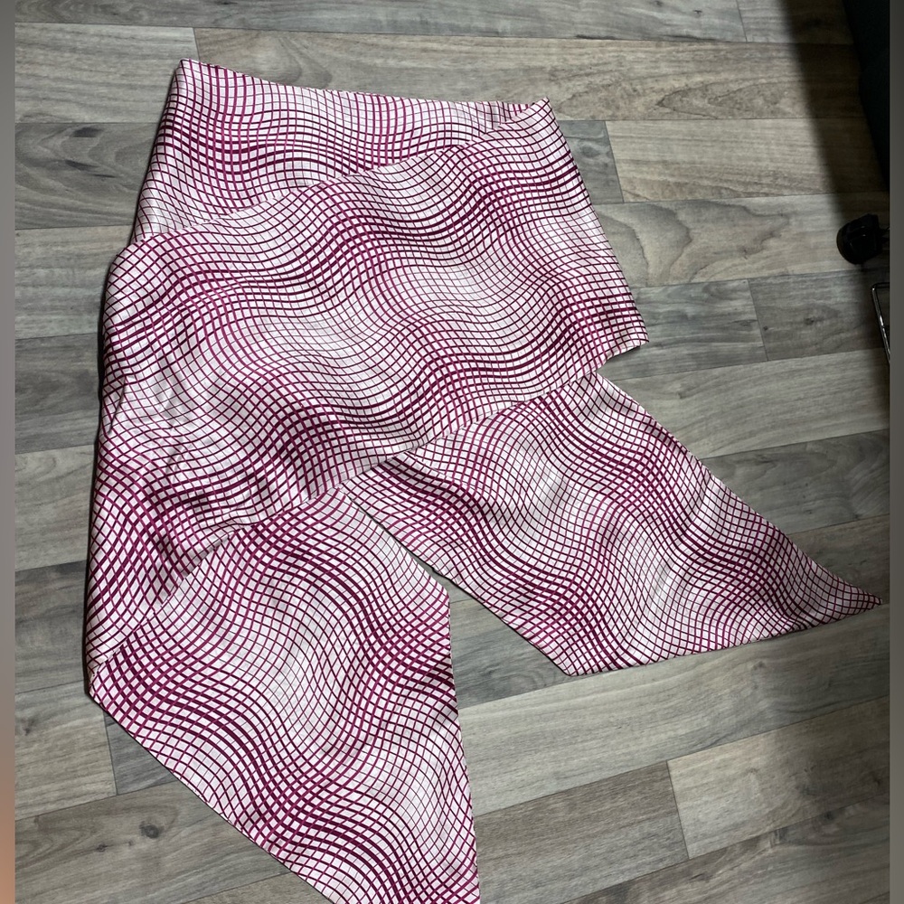 Pink Geo print Silk/Satin scarf